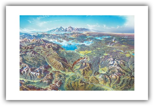 Heinrich Berann : "Yellowstone National Park" (1991) — Giclee Fine Art Print - Picture 6 of 7