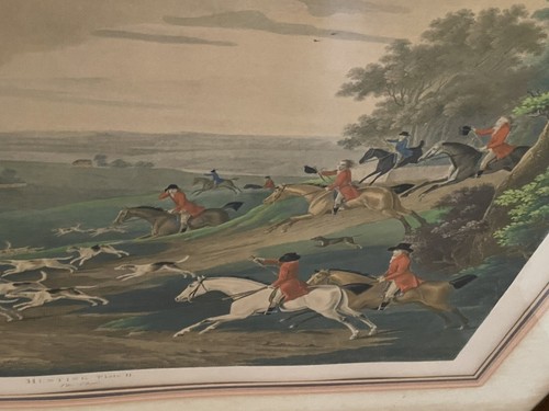 VTG Old Framed Print Of a Serie Of Hunting Plate II “The Chafe” - Picture 5 of 19