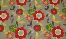 MILL CREEK BONNYRIGG STONE GREY LARGE FLORAL OUTDOOR FABRIC BY THE YARD 54"W