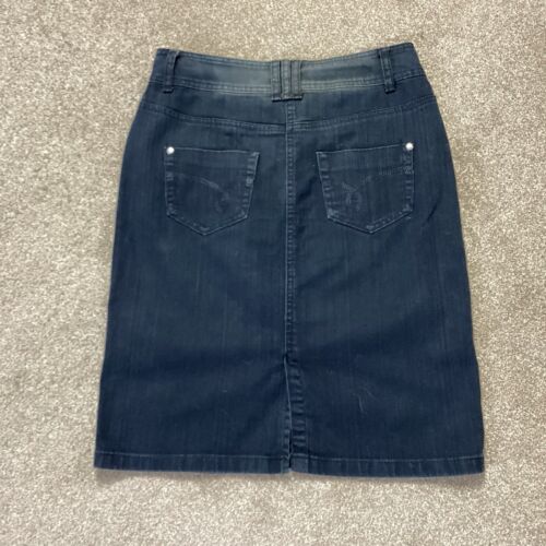 BHS Black Denim Skirt Knee Length Straight Skirt Size 10 - Picture 4 of 4