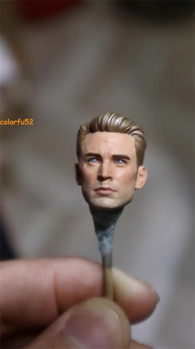 Modelo esculpido cabeza del Capitán América 1/12 para figura de acción masculina de 6"" cuerpo juguete regalos - Imagen 4 de 5