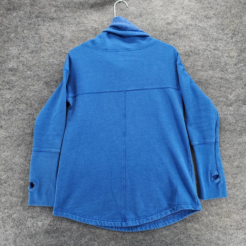 Kansas Jayhawks Sweatshirt Womens Medium Retro Brand Blue Cowl Neck - Image 2 of 4