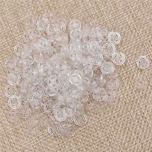 100Pcs Plastic Snap Hollow Invisible Button Clothing Sewing Decorative Black - Picture 7 of 16