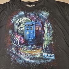 Dr Who and The Daleks Police Box Black Short Sleeve T Shirt Size 3XL