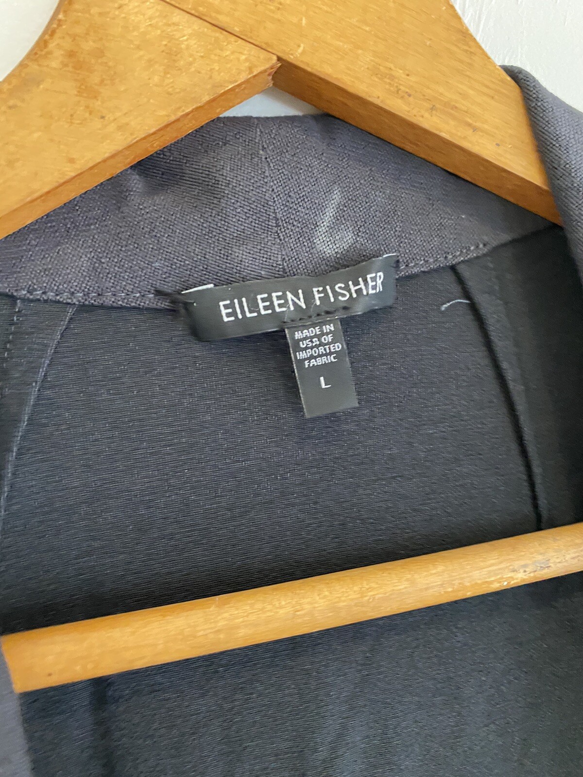 Eileen Fisher L Open Front Cardigan Jacket Black … - image 7