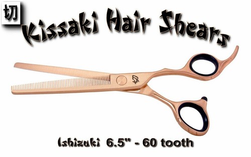 Kissaki Pro Hair 6.5" Ishizuki 60t Rose Gold Titanium Blending Thinning Shears - Picture 2 of 3
