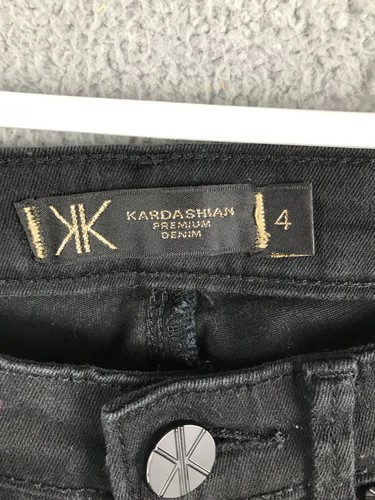 Kardashian Premium Denim Karma Mid Rise Ankle Skinny Stretch Black Jeans 4 28x29 - Picture 9 of 12