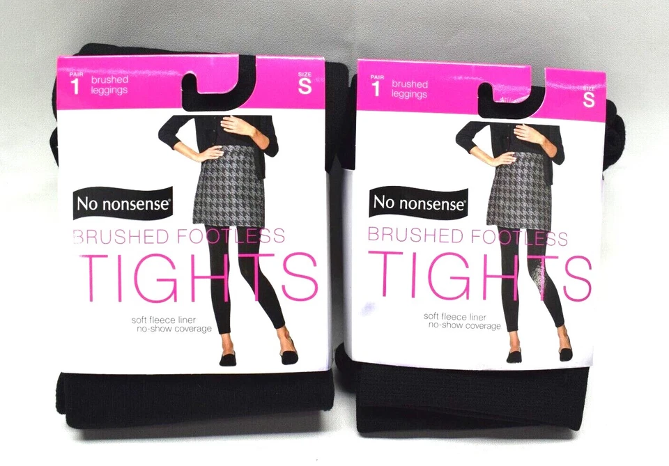 No Nonsense Brushed Footless Tights Cobblestone, Pack of Two, You Choose Size - Image 2 of 4