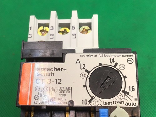 Sprechert Schuh CTA3-1.6, Thermal overload relay, CT 3-12, NOS, 1.0 - 1.6 AMP - Picture 3 of 10