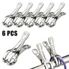 Large Stainless Steel Clips for Beach Towels 6 Pcs Rust Proof and Sturdy