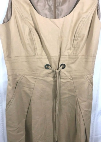 Lafayette 148 Tan Womens Size 2 Sleeveless Solid Scoop Neck Sheath Dress - Picture 4 of 5