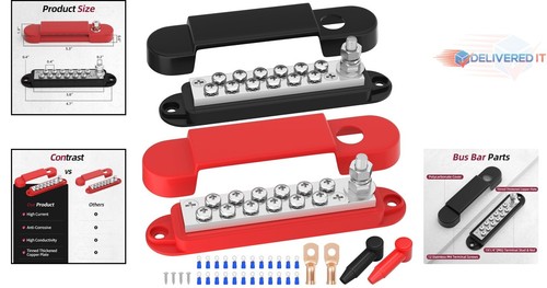 Stainless Steel 12V Bus Bar for Efficient Wiring in Boats, Cars & Solar Systems - Picture 2 of 8