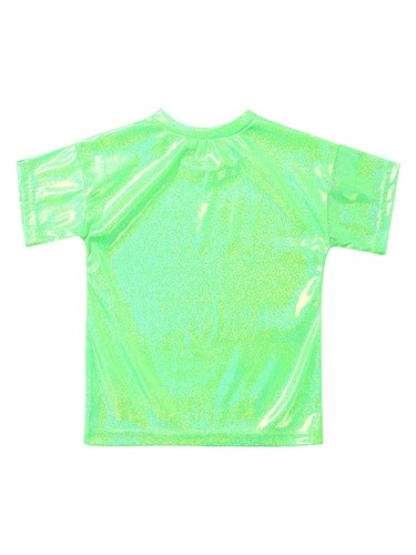 Girls Top Sparkly Metallic Shiny Loose T-Shirts for Dance Performance Costume - Picture 74 of 82
