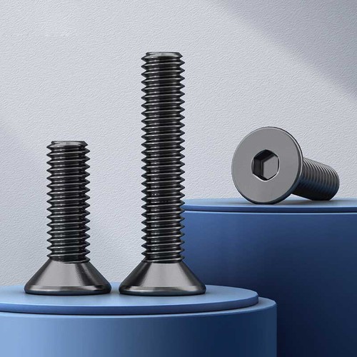 Viti a testa svasata azionamento esagonale bulloni a brugola A4 acciaio inox nero M3 M4 M5 - Foto 7 di 7