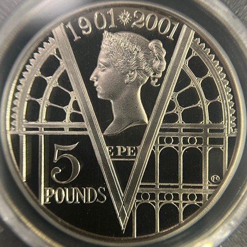 GREAT BRITAIN. 2001, 5 Pounds - PCGS PR69 DCAM - Top Pop 🥇 Victoria Centennial - Picture 3 of 8