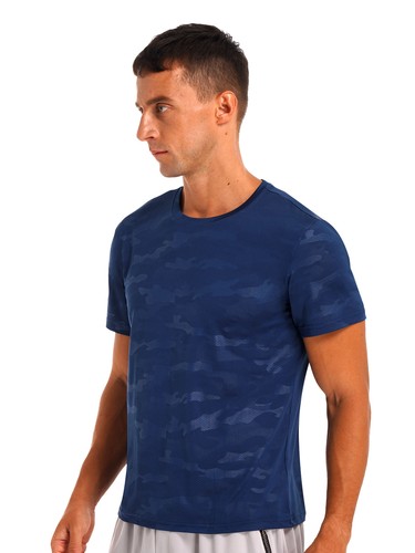 Men Fishing Shirt Rash Guard T-Shirt Swimming Tops Short Sleeve Quick Dry Sport - Picture 30 of 38