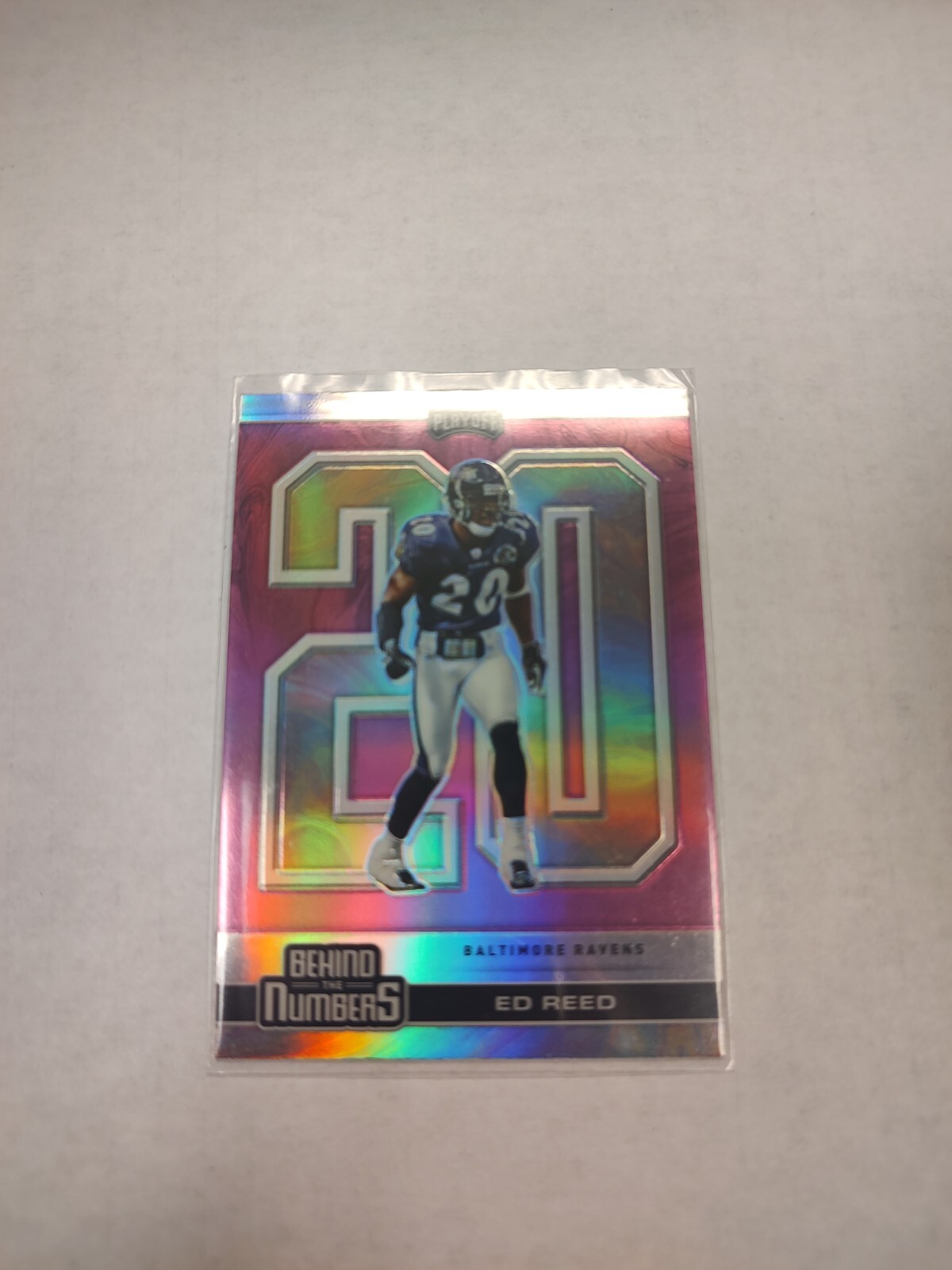 2020 Panini Playoff - Behind The Numbers Pink #BTN-16 Ed Reed (PWE)