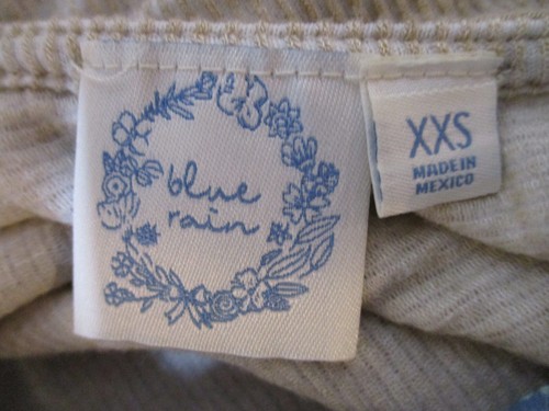Women's Blue Rain Tan Long Sleeve Blouse Top Size XXS - Picture 7 of 8