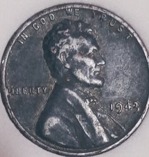 1943  Lincoln Steel Wheat Penny US 1 Cent
