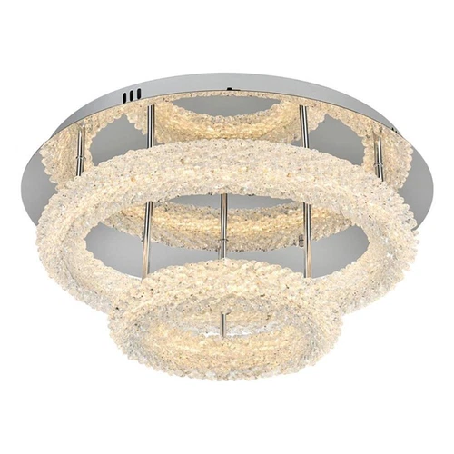 Elegant Lighting Bowen 22" 2-Light Metal Adjustable LED Flush Mount in Chrome - Picture 1 of 10