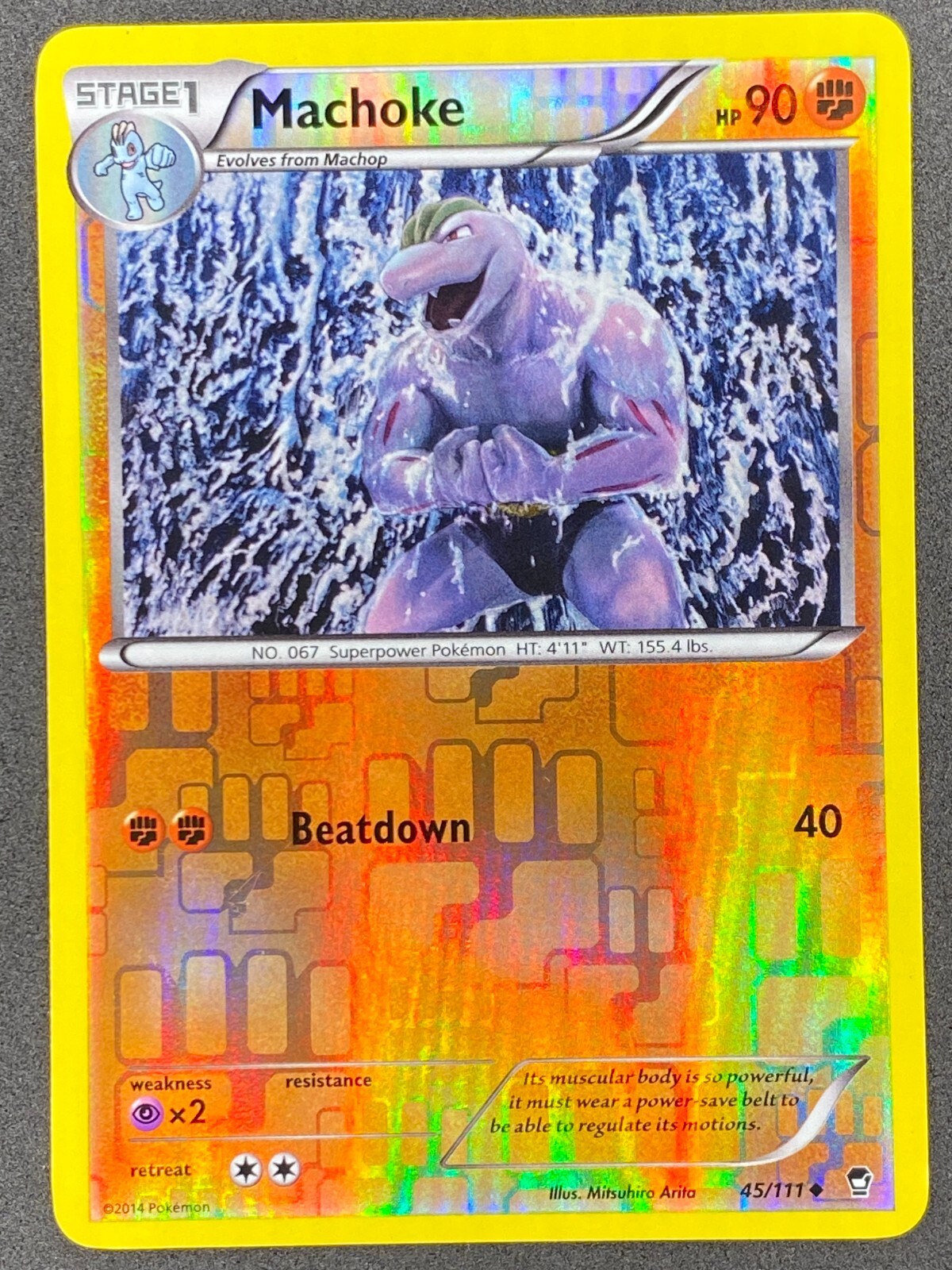 Pokémon Machoke Reverse Holo 45/111 Furious Fists LP/NM