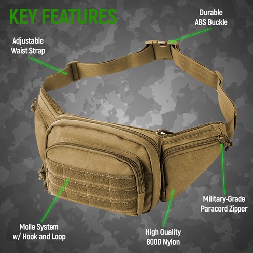 Tactical Concealed Carry Fanny Pack Holster Pouch Pistol Waist Gun Bag Belt - Picture 16 of 24