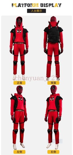 Deadpool 3 Kidpool Erwachsene Cosplay Kostüm Overall Maske Hoodie Outfit Halloween - Bild 10 von 14