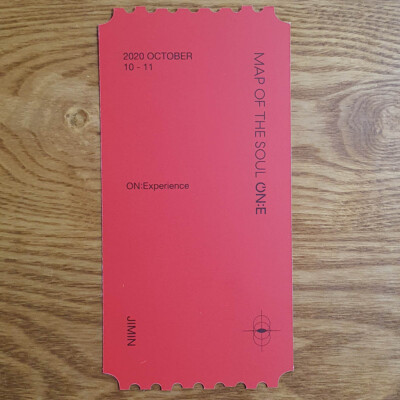 Jimin Official Hologram Photo Ticket BTS Map Of The Soul ON