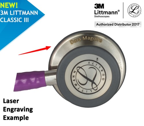 Estetoscopio 3M Littmann Classic III verde lima, vástago azul - grabado láser gratuito - Imagen 7 de 22