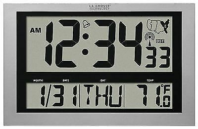 513-1211 La Crosse Technology Large 4” Time Display Atomic Digital Wall Clock