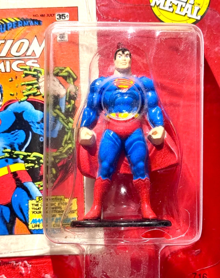 DC Comics Super Heroes SUPERMAN Die-Cast (1990) Ertl con tarjeta de coleccionista - SELLADO NUEVO Foto 2 de 4