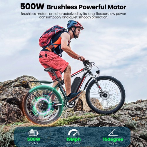 500W Electric Bike with 48V LI-Battery, LCD 26'' Mountain Bicycle 21-Speed Ebike - Picture 39 of 55