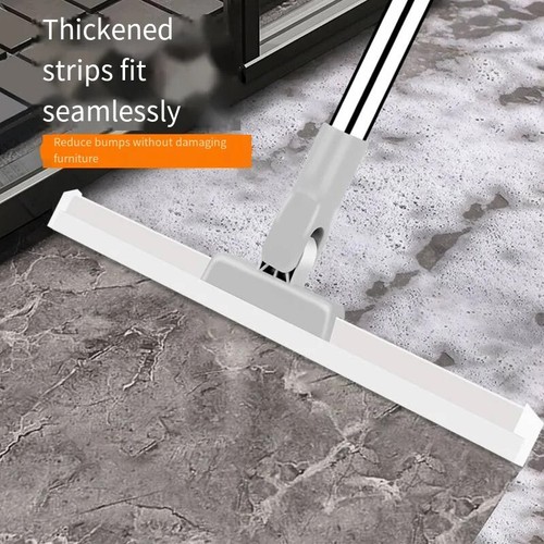 Silicone Floor Wiper Squeegee Stainless Steel Long Handle Squeegee Adjustable An - Picture 6 of 10