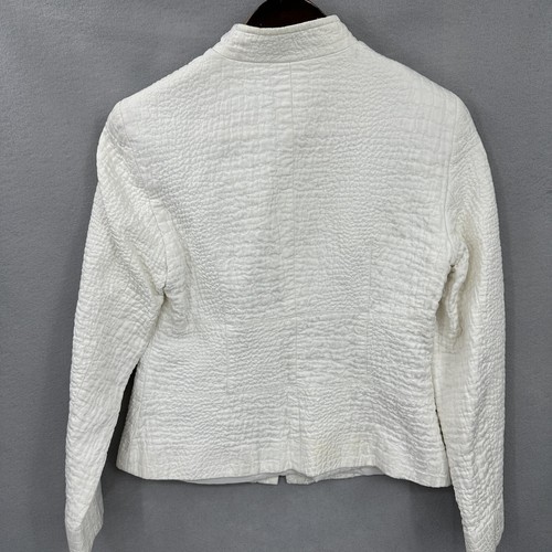 Lafayette 148 NY Crop Lined Jacket Blazer Womens Petite 6 Moto Textured Zip READ - Picture 9 of 17