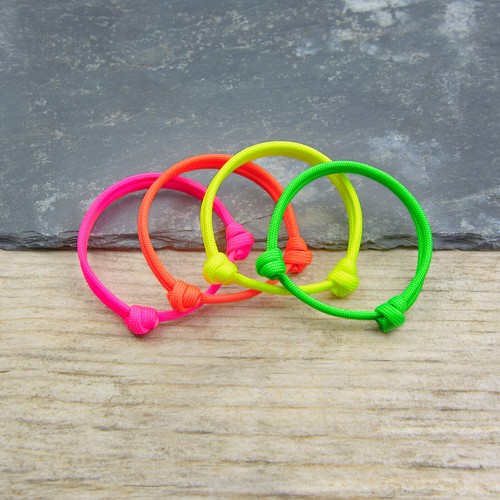 Klassisches Sortiment, verstellbarer Paracord Armband Schiebeknoten - Neonfarben - Bild 2 von 6