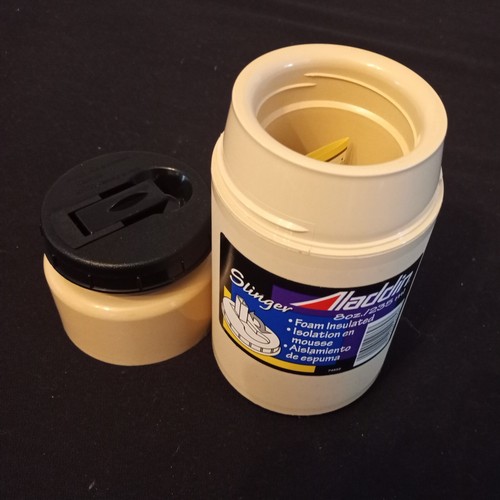 Botella aislada de boca ancha Aladdin Thermos beige 8 oz comida fría caliente - Imagen 3 de 5