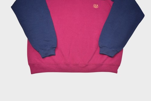 Vintage USA Olympic Sweatshirt Mens L 2 Tone Crewneck Blank Made in USA - Picture 2 of 7