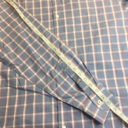 UNTUCKit Shirt XXL Button Up Plaid Long Sleeve White Blue Wrinkle Free Cotton - Picture 7 of 8