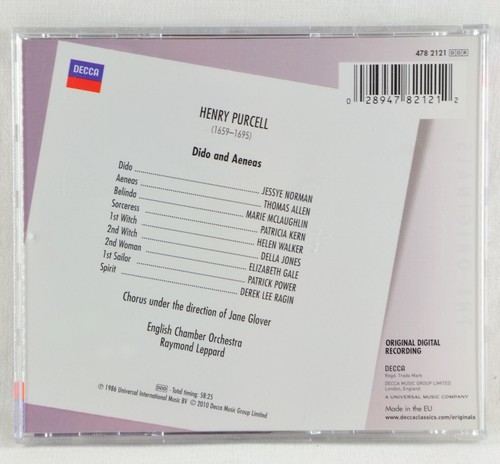 NORMAN / LEPPARD - PURCELL Dido And Aeneas - Decca The Originals CD - Picture 2 of 3