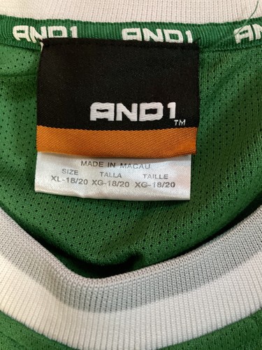 Vtg And 1 Basketball Jersey Set Youth Sz XL Top Green Youth Sz L Shorts - Picture 4 of 9