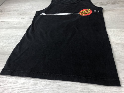 Santa Cruz Skateboards Tank Top Black Classic Logo 100% Cotton Mens Size Small - Picture 3 of 12