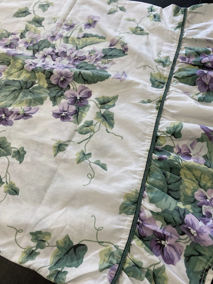 Sábana plana completa vintage Waverly Sweet Violet + 2 fundas de almohada estándar con volantes Foto 4 de 4