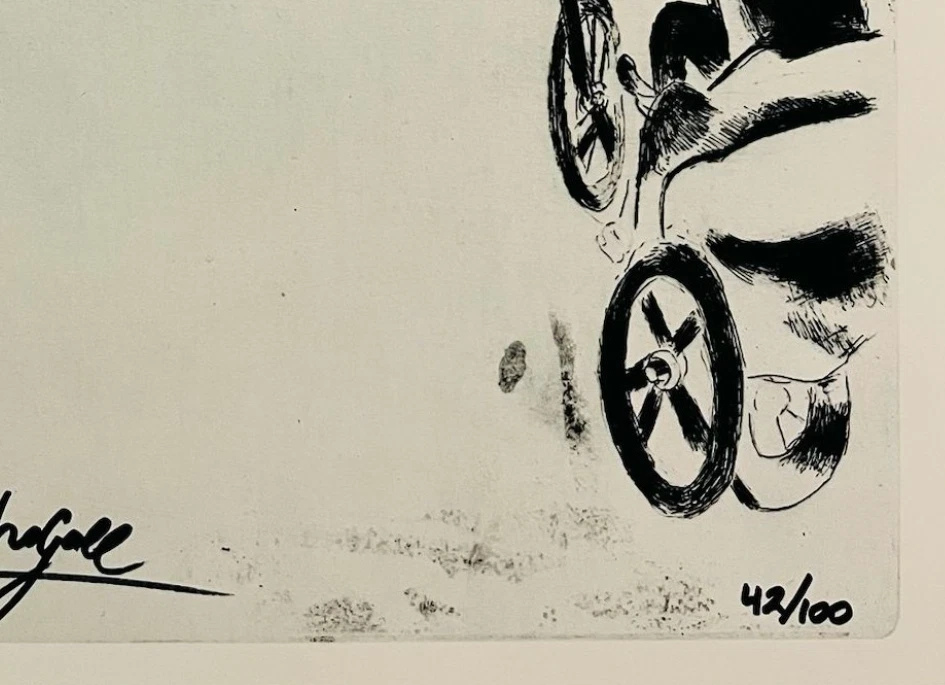 Impresión original firmada a mano por Marc Chagall con certificado de autenticidad y +$3.500 USD de valoración Foto 4 de 4