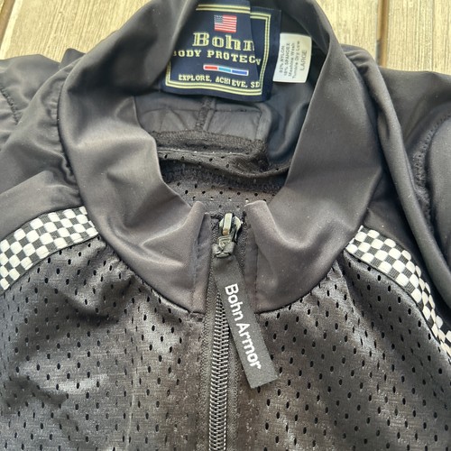 Bohn Body Armor Jacket Men's Large Black With Pads USA Nylon Biker Jacket - Picture 4 of 9