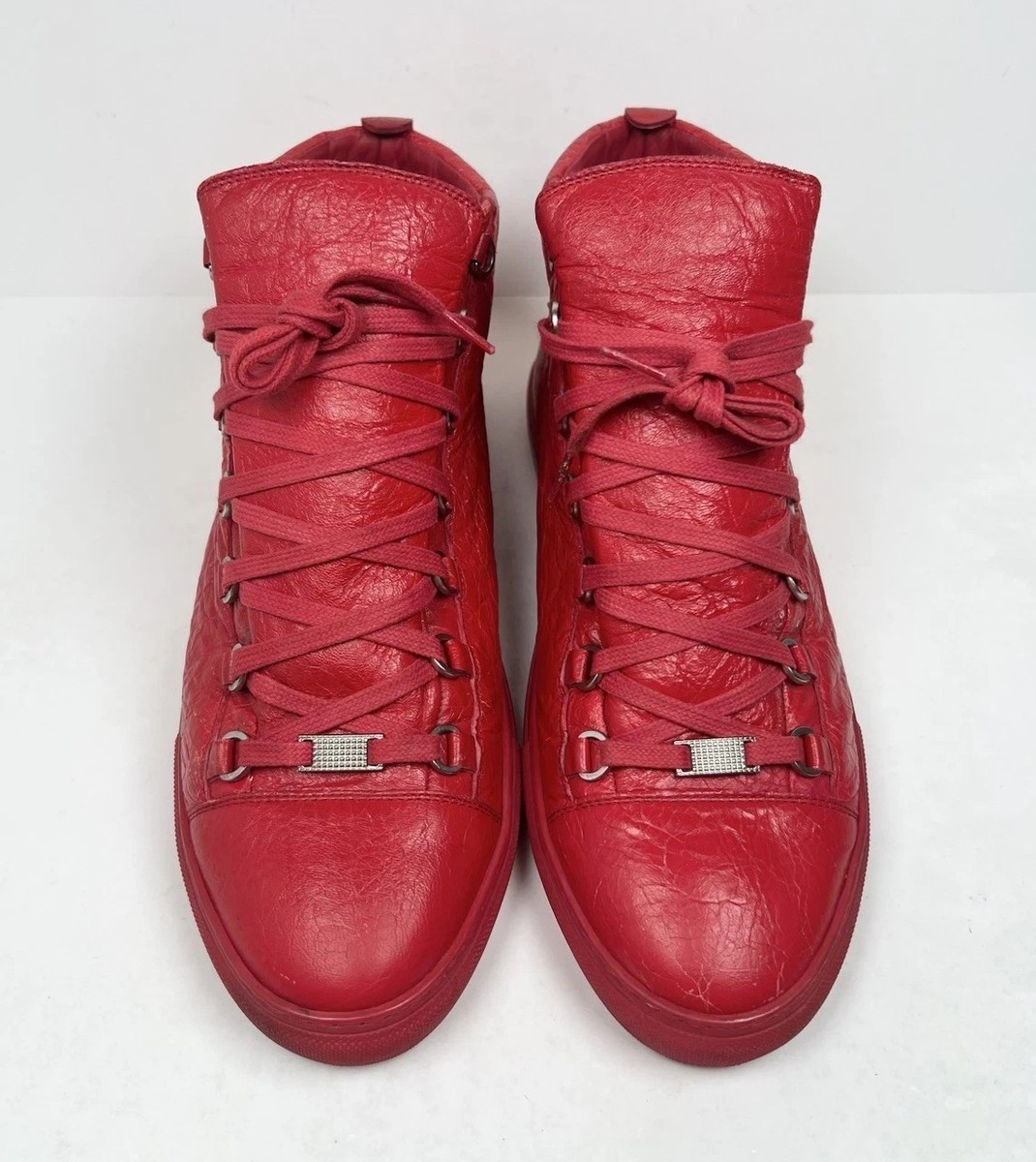 Balenciaga Arena Red 13 46 Leather High Top Sneakers Shoes