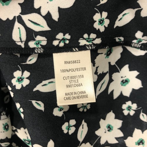 Max Studio Schwarz Blumen Midikleid Rüschen Kurzarm Bindeband Taille V-Ausschnitt - Bild 3 von 6