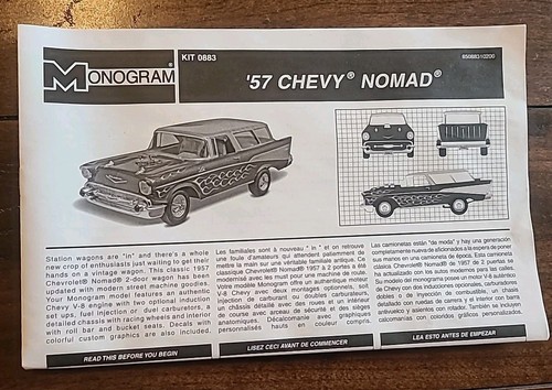 Monogram '57 Chevy Nomad "Classic Cruiser" Modell Maßstab 1:24 Open Box komplett - Bild 8 von 8