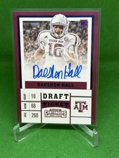 Daeshon Hall 2017 Panini Contenders Draft #246 BLUE FOIL auto Texas A&M Panthers