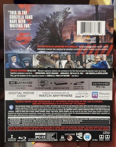 GODZILLA 2014 4K UHD + BLU-RAY + SLIPCOVER BRYAN CRANSTON GARETH EDWARDS OOP - Picture 3 of 8