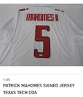 Patrick Mahomes Signed/Autographed Texas Tech Red Raiders Football Jersey, COA